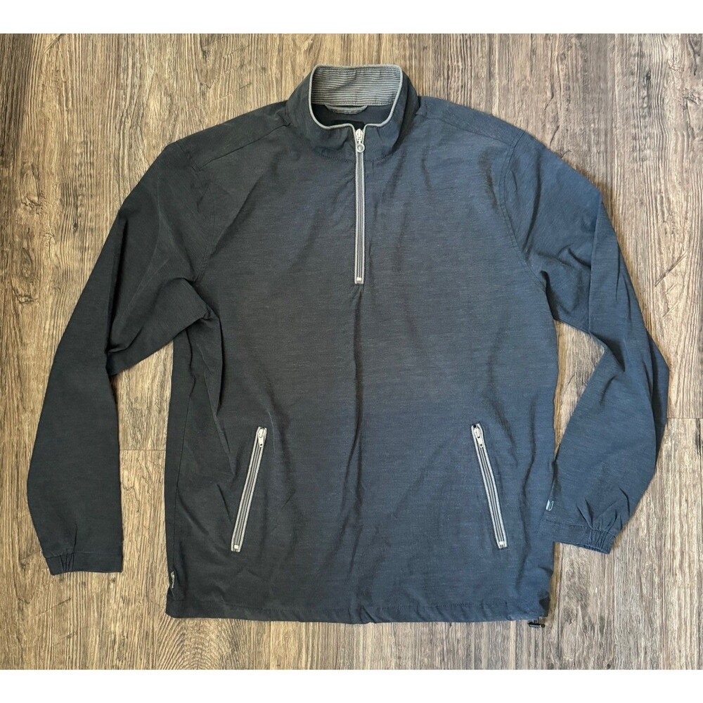 Linksoul Windbreaker Mens size medium Grey Quarter-Zip Performance Golf Pullover